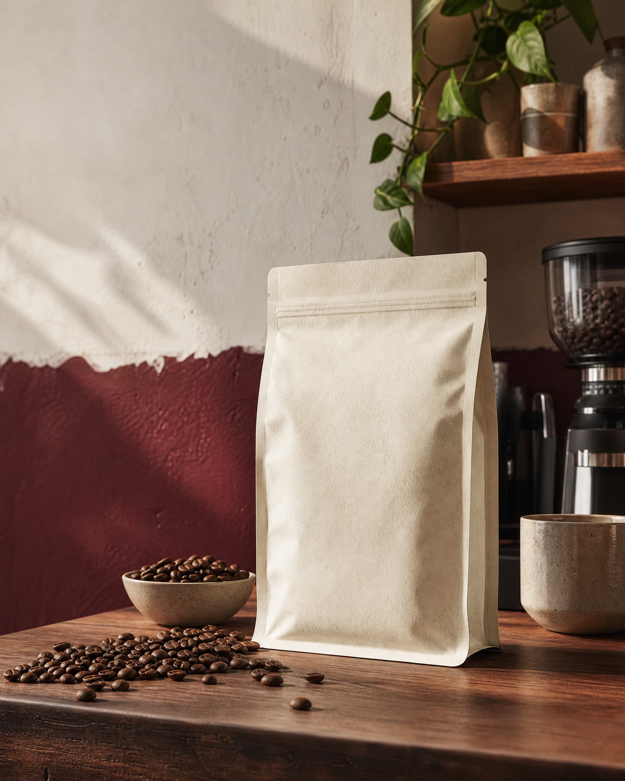 Example product artwork for the fictional Sample product House Blend Coffee, 12 oz.