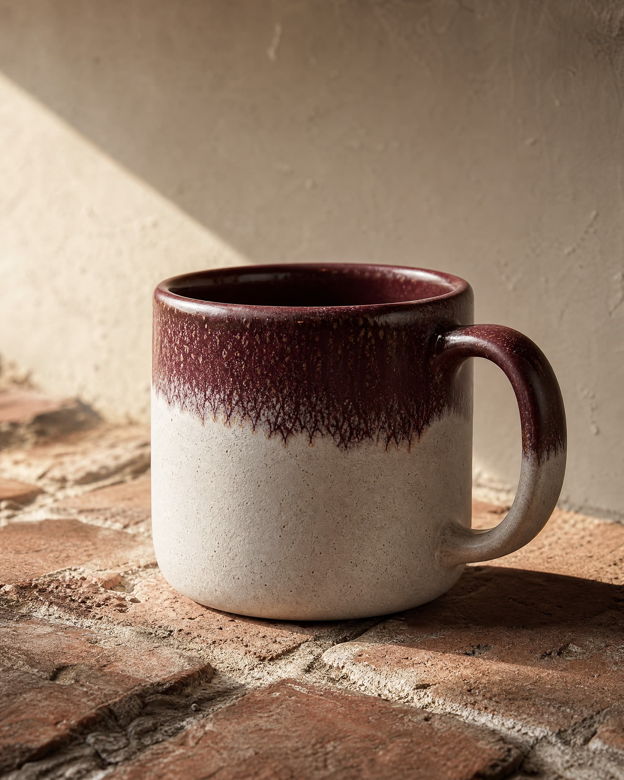Example product artwork for the fictional Sample product Corner Press Stoneware Mug.