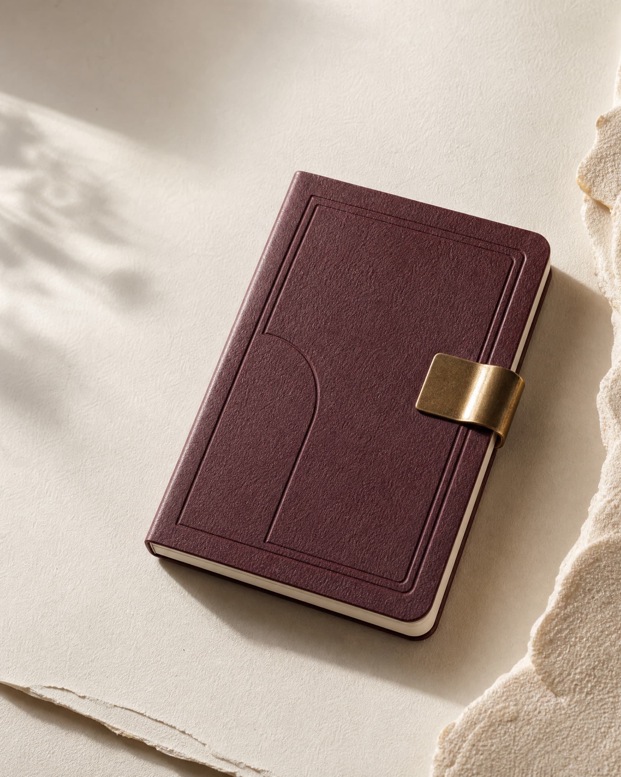 Example product artwork for the fictional Sample product Pocket Letterpress Notebook.