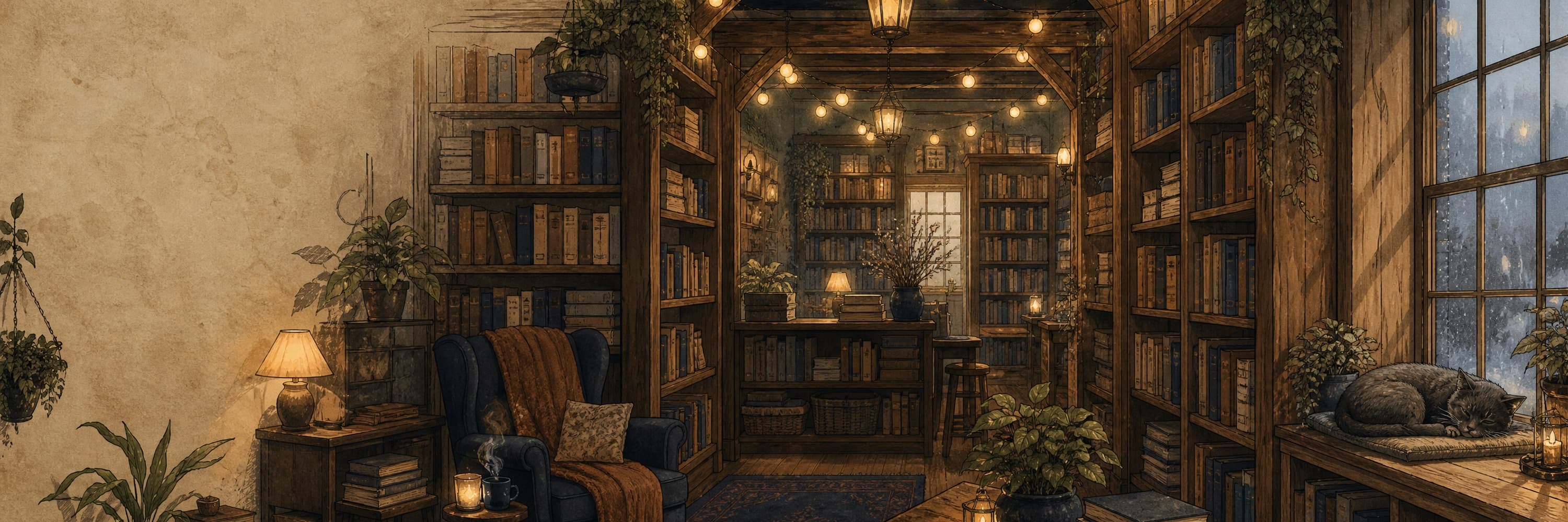 Illustrated fictional Sample profile setting for Millbrook Books & Provisions.