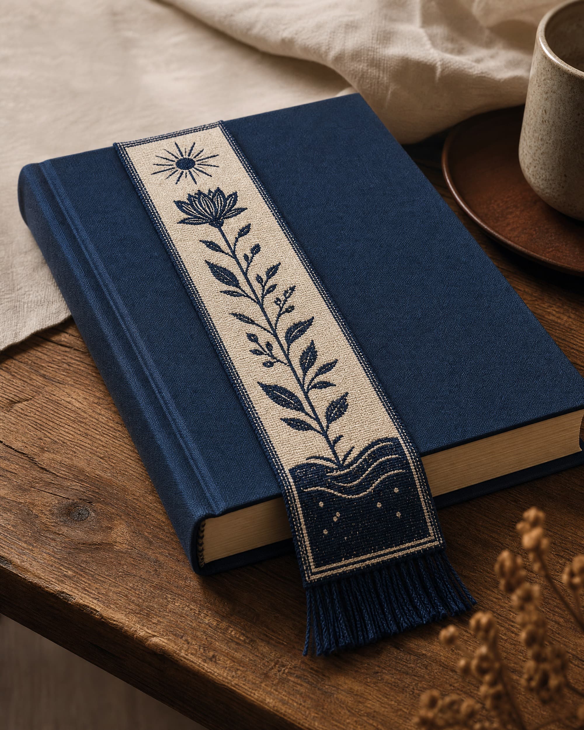 Example product artwork for the fictional Sample product Bookshop Canvas Bookmark.