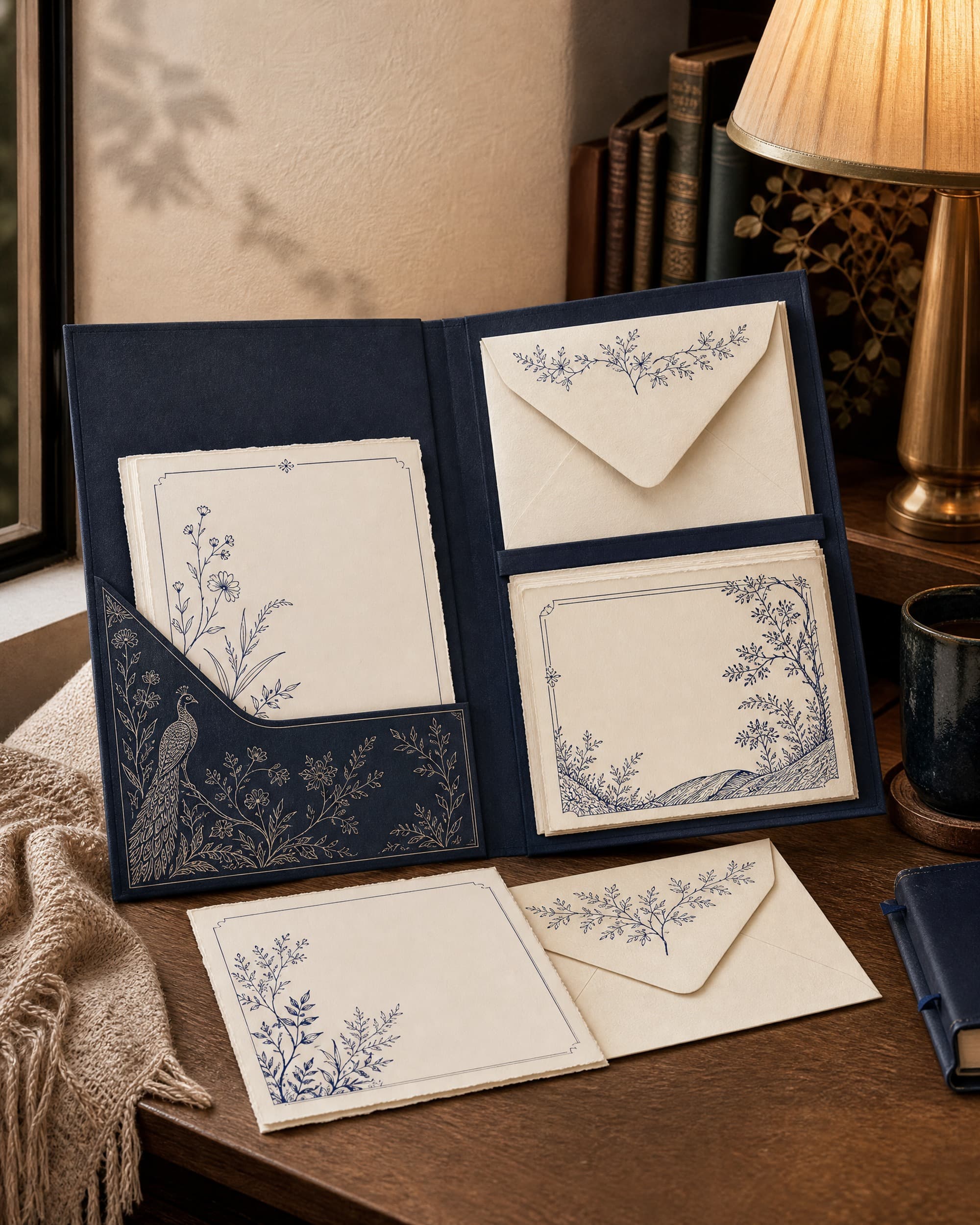 Example product artwork for the fictional Sample product Shelf Notes Card Folio.