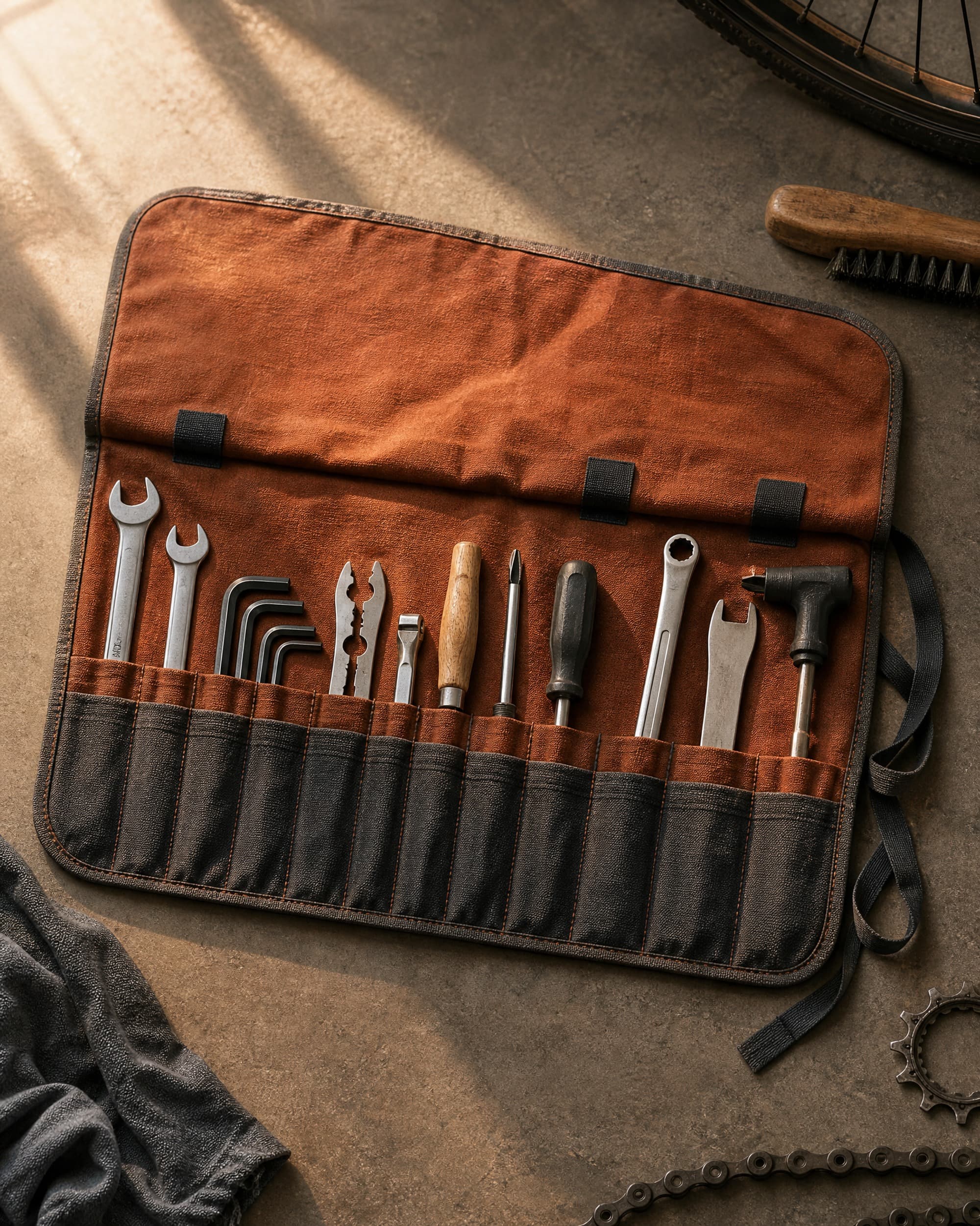 Example product artwork for the fictional Sample product Ride Ready Tool Roll.
