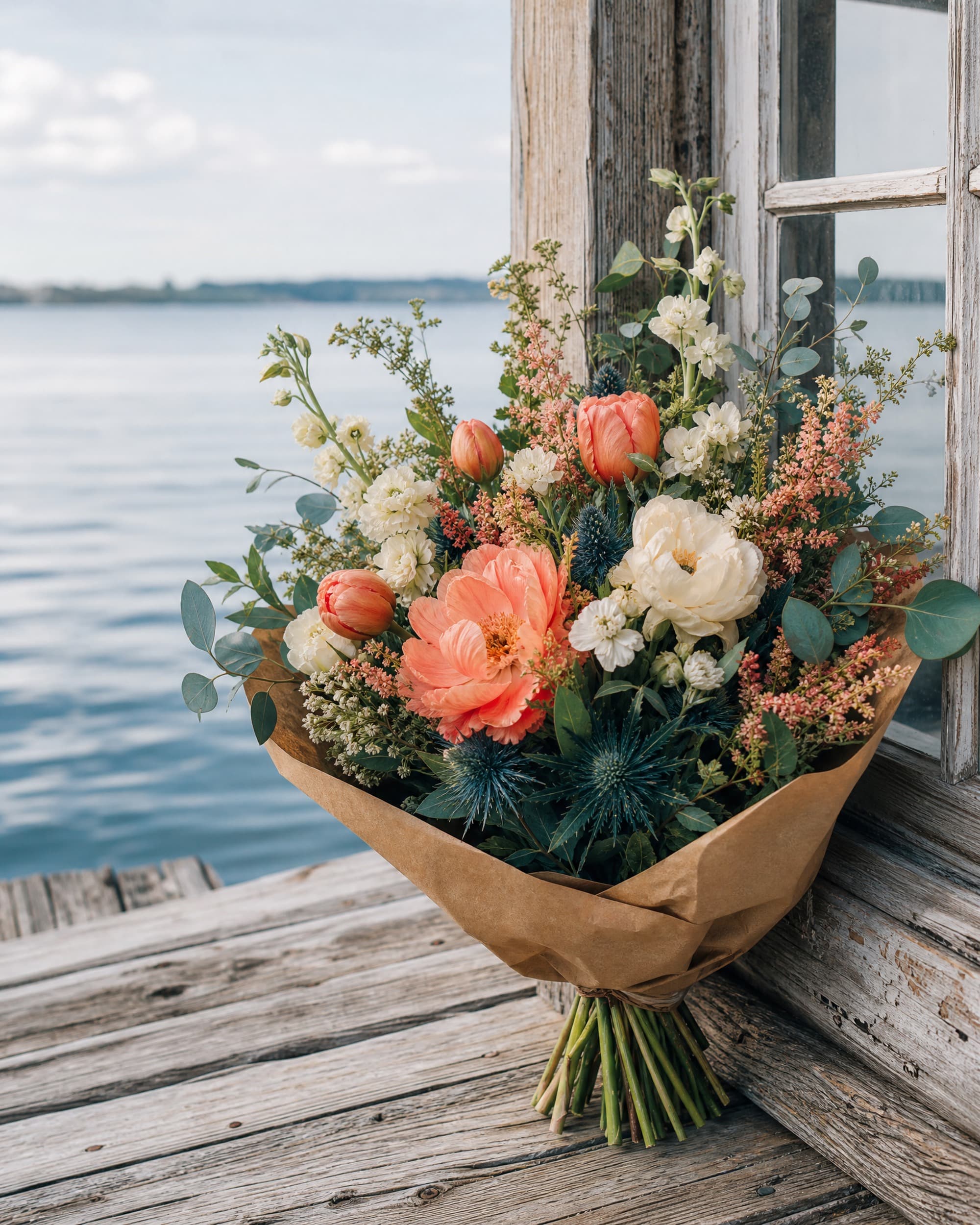 Example product artwork for the fictional Sample product Harbor Market Bouquet.