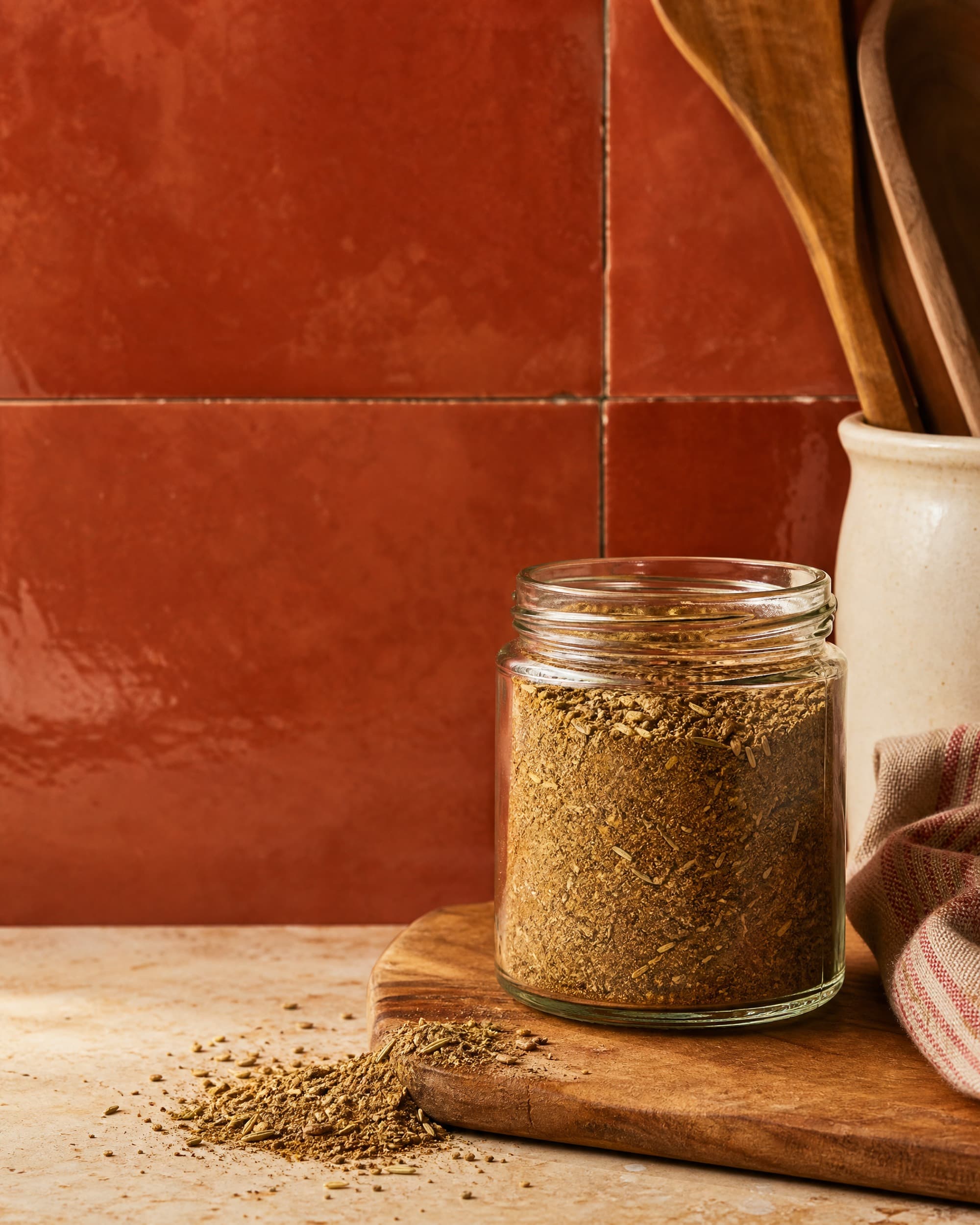 Example product artwork for the fictional Sample product Family Table Spice Blend.