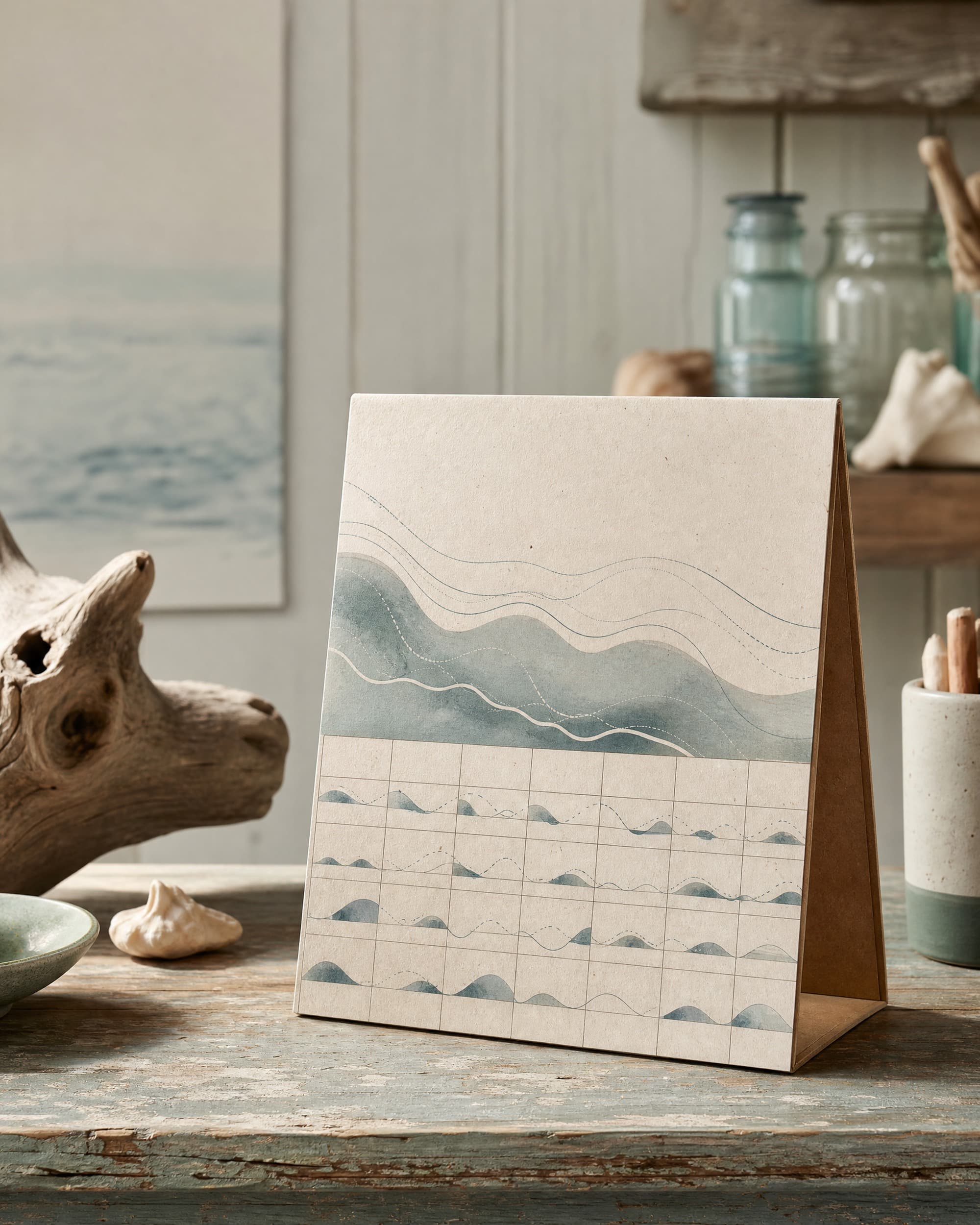 Example product artwork for the fictional Sample product Tide Chart Wall Calendar.