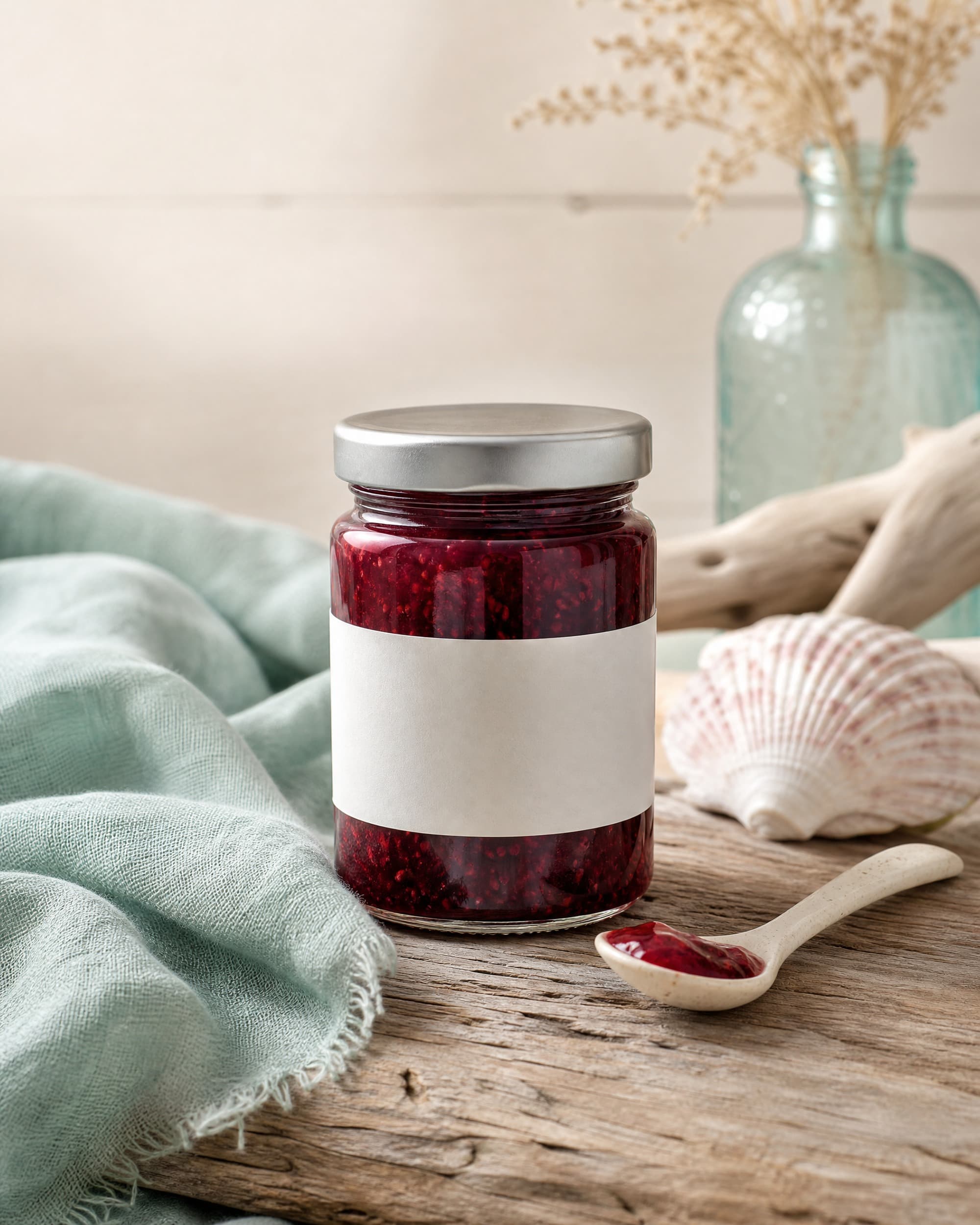 Example product artwork for the fictional Sample product Saltmarsh Berry Preserve.