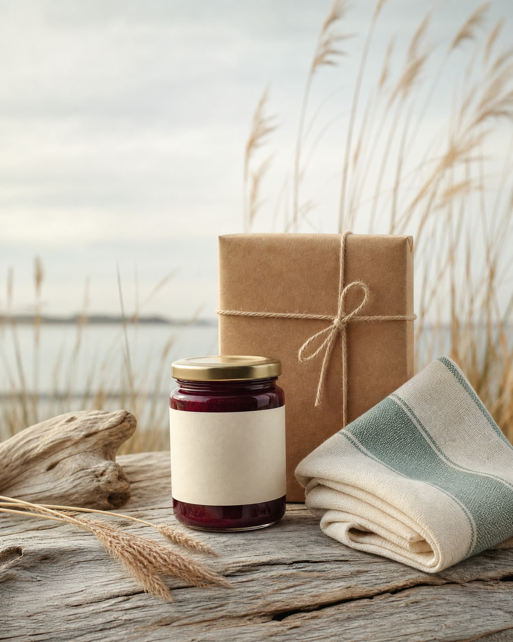 Example product artwork for the fictional Sample product Coastal Pantry Gift Pair.