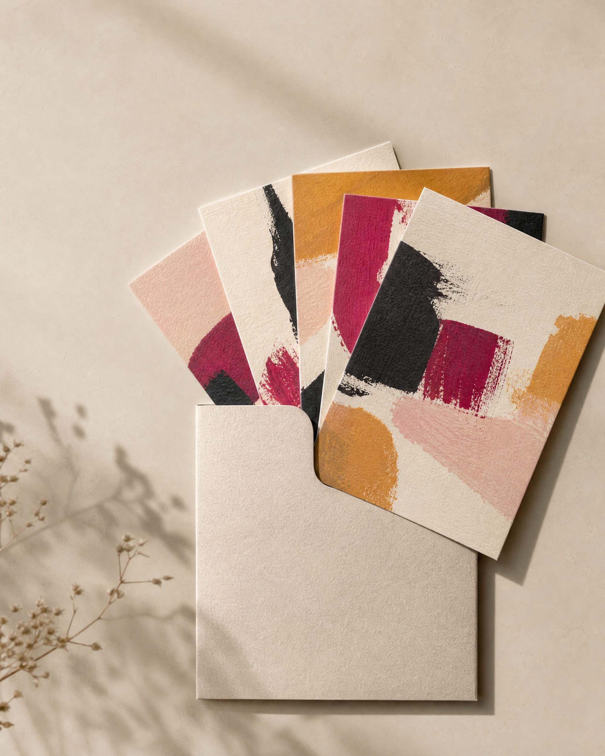 Example product artwork for the fictional Sample product Color Study Postcard Pack.