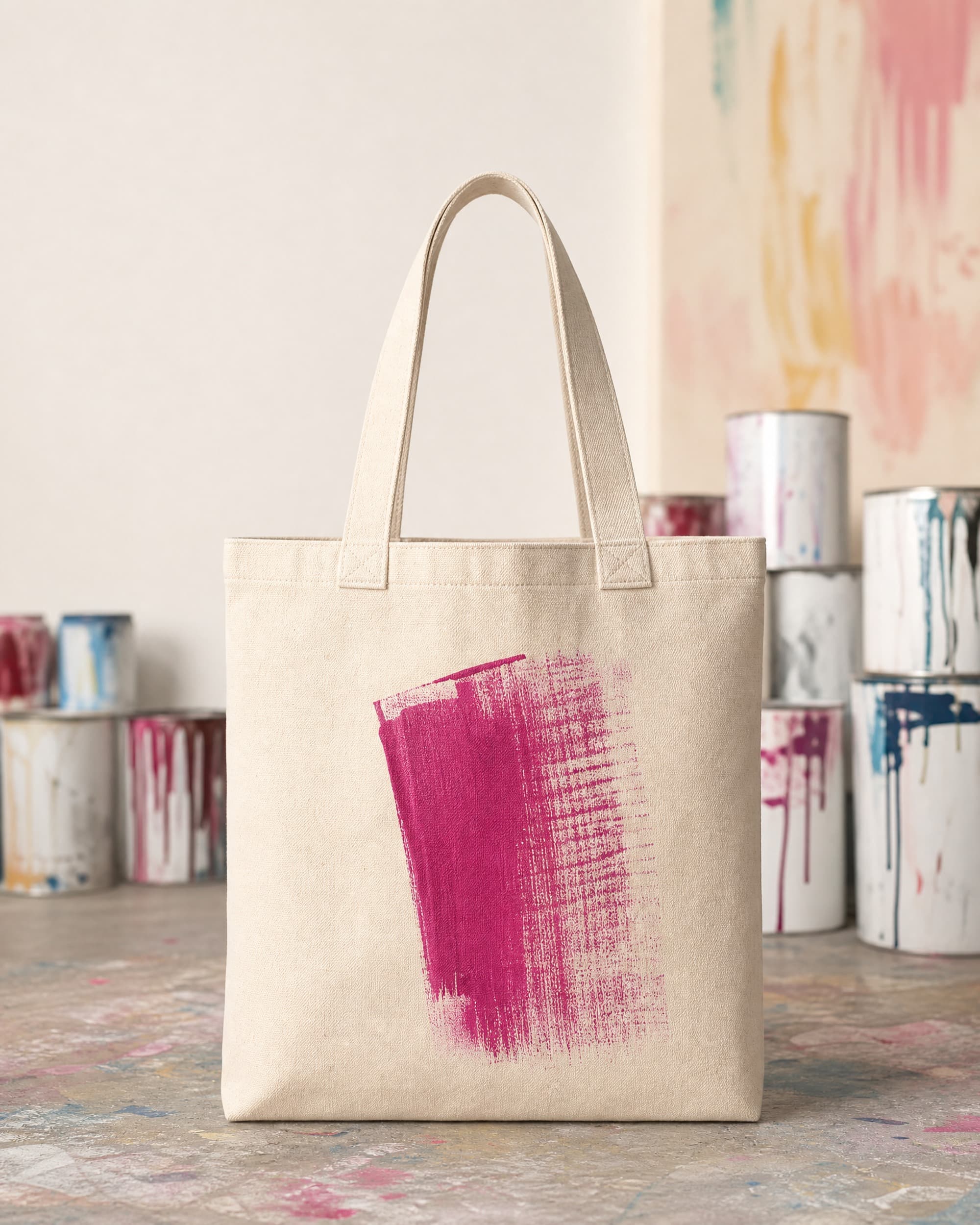 Example product artwork for the fictional Sample product Artist Process Tote.