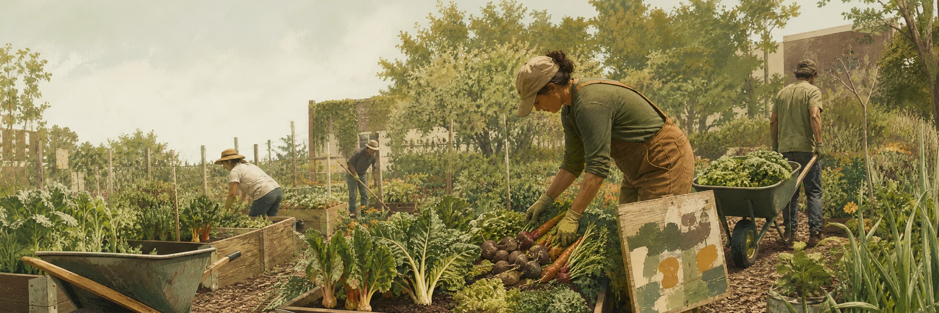 Illustrated fictional Sample profile setting for Fenwick Community Growers.